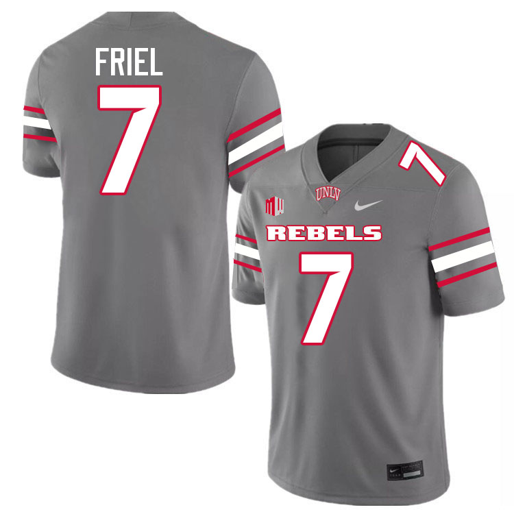 UNLV Rebels #7 Cameron Friel Jersey Football College Uniforms,Apparels-Grey